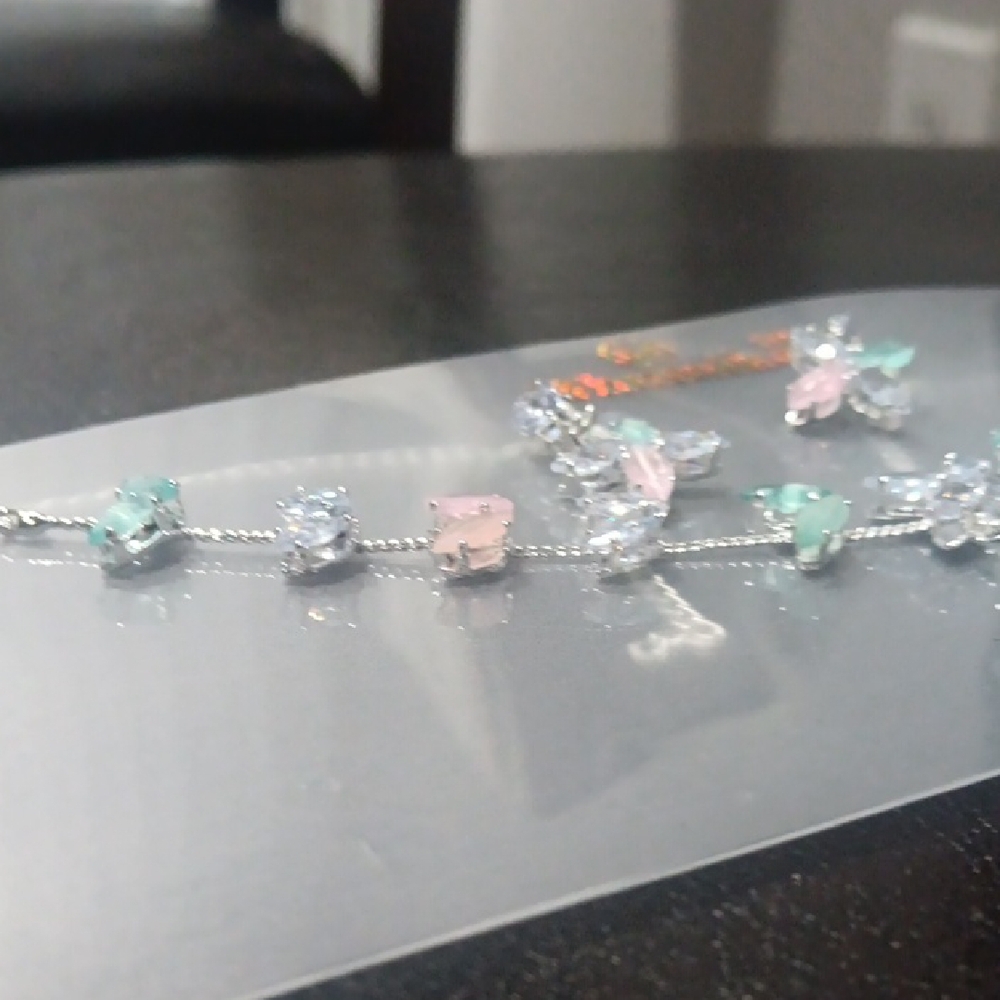 Pastel Gemstone Necklace and Earring Set - Picture 4 of 6